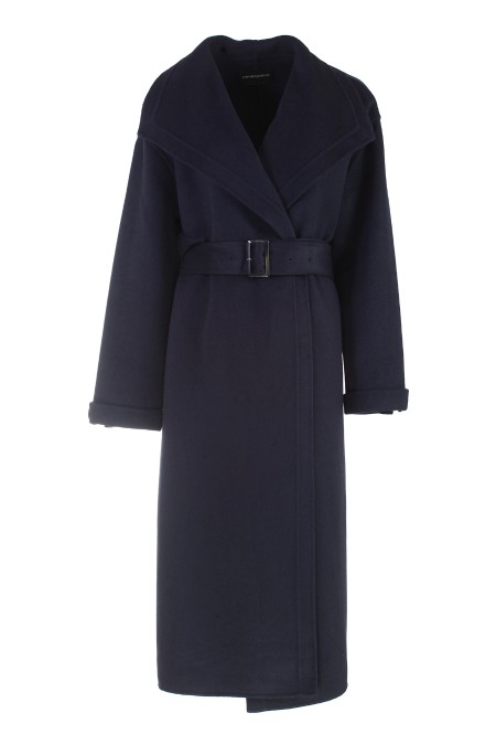 Shop EMPORIO ARMANI  Cappotto: Emporio Armani cappotto vestaglia in misto lana compact double.
Composizione: 50% Lana 50% Poliestere.
Scollo con revers.
Chiusura a vestaglia.
Cintura coordinata con fibbia.
Polsini con bottoni in corno.
Capo sfoderato.
Fabbricato in Cina.. H4NL1H E9910-926